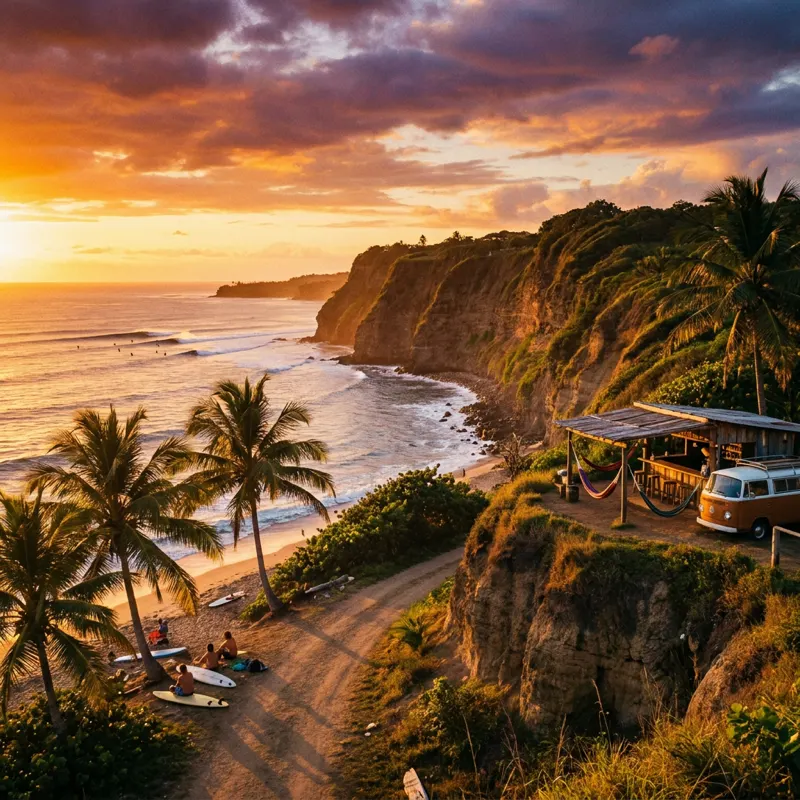 Rincon Puerto Rico west coast surfer town sunset